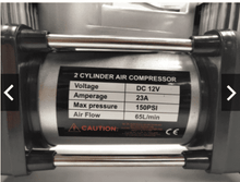 Load image into Gallery viewer, 2 Cylinder Air Compressor DC12 Volt 65Ltrs P/Min_2
