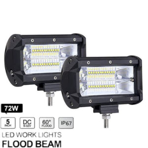 1pcs INCH 72W LED Work Light Bar 4WD Flood Beam Offroad Driving Fog Lamp_2